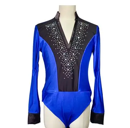 Высококачественные рубашки для бальных танцев, латинских танцев, мужские черные рубашки с длинным рукавом и v-образным вырезом, мужские топы для самбы, ча-ча, танцев, одежда для выступлений