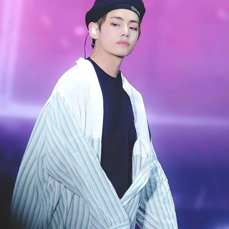 Kpop Bangtan jungkook V concert та же рубашка с длинными рукавами полосатая Толстовка kpop Одежда