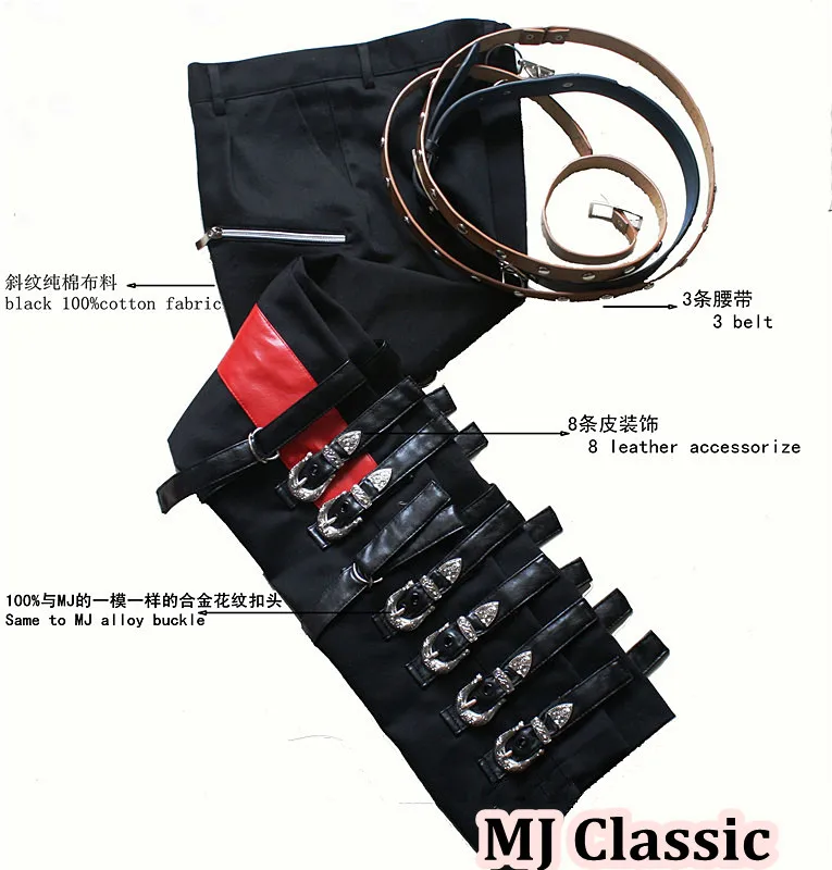 Goede Classic MJ Pantalon Homme Collection Broek SLECHTE BROEK BROEK PUNK ZWARTE GESP MATEL ONS STIJL