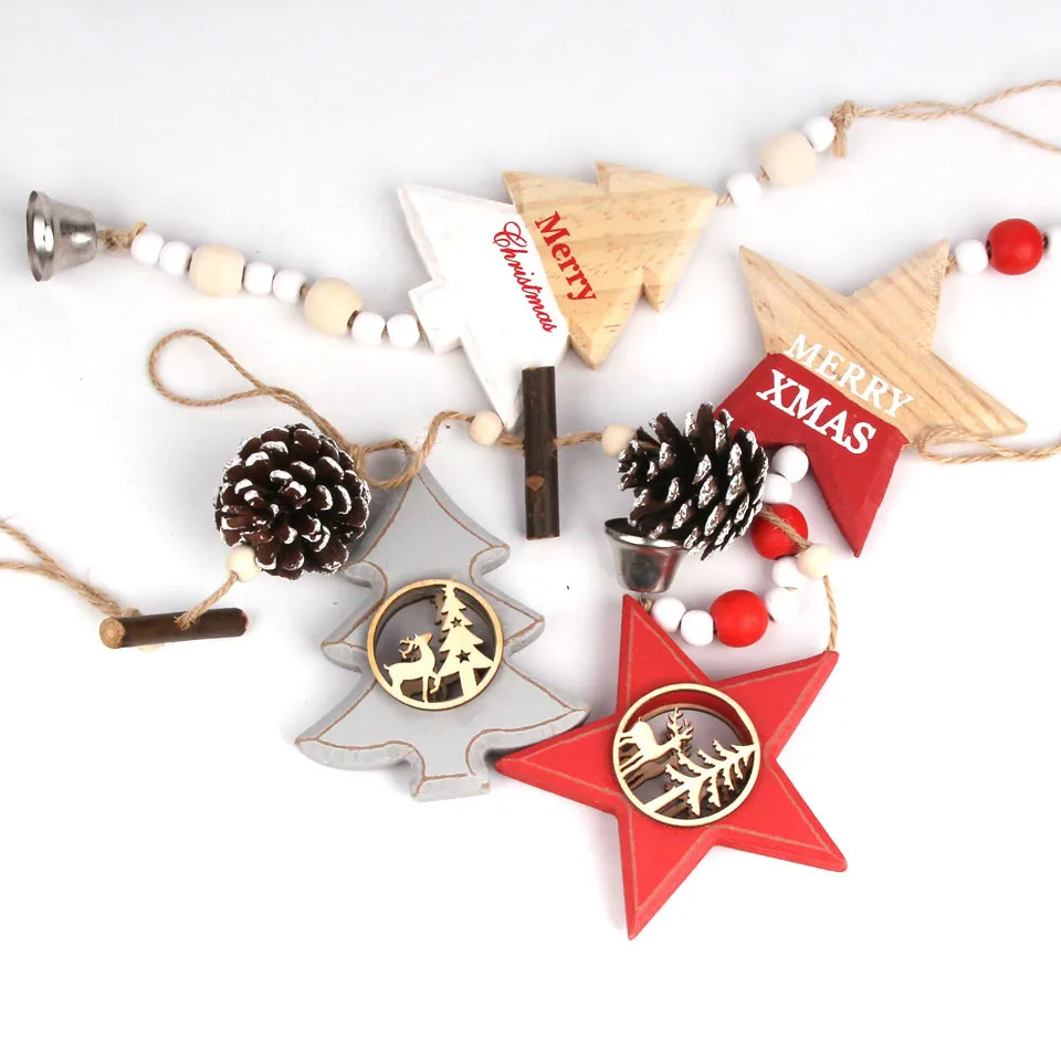 1 шт. креативные рождественские колокольчики деревянные подвесные украшения для