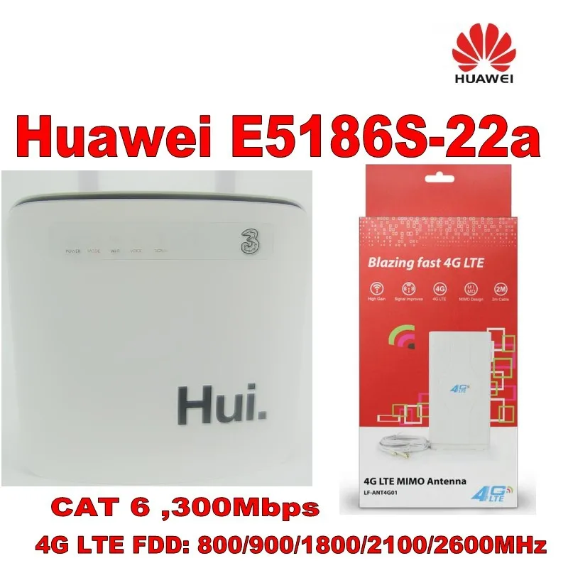 

Huawei E5186s-22a 4G Router LTE Advanced 300Mbs WIFI plus with 49dbi antenna 4g