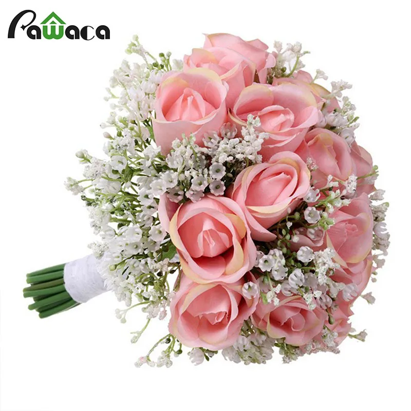 Искусственные розы с цветком в виде Гипсофилы букет невесты держащих цветы для