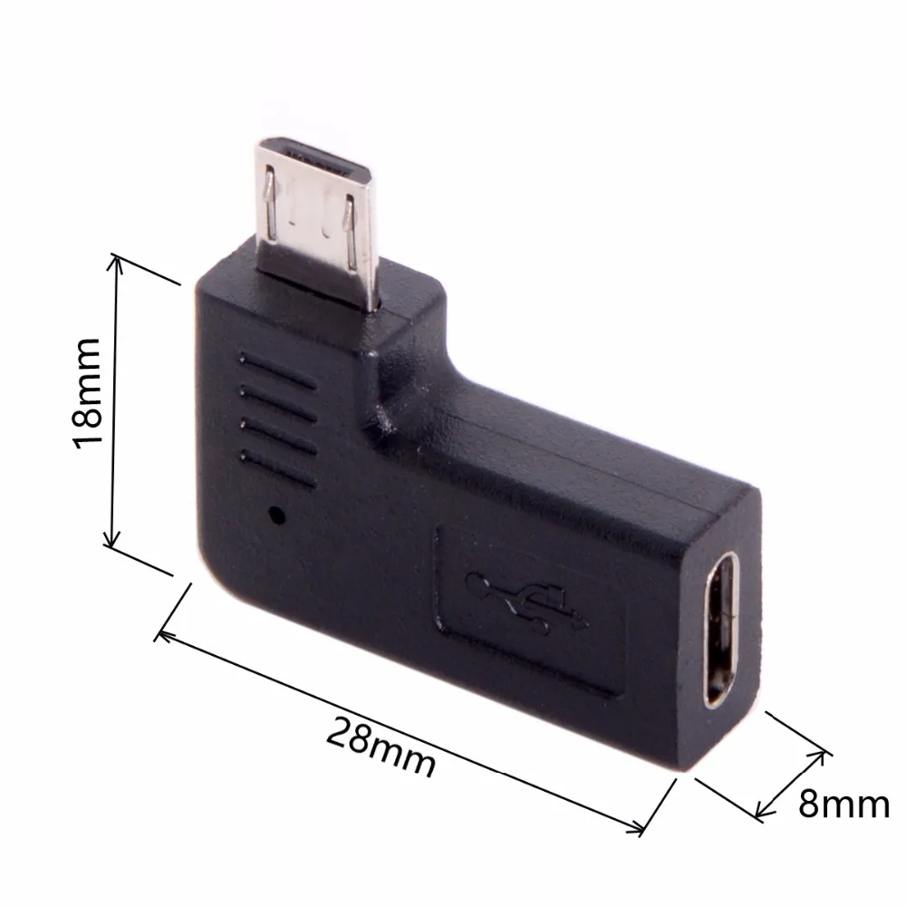 USB-C тип-c женский микро USB 2,0 5Pin Мужской адаптер данных 90 градусов левый и правый угловой тип