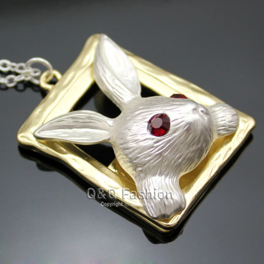 Золотая и серебряная позолоченная сказочная рамка с изображением кролика в виде