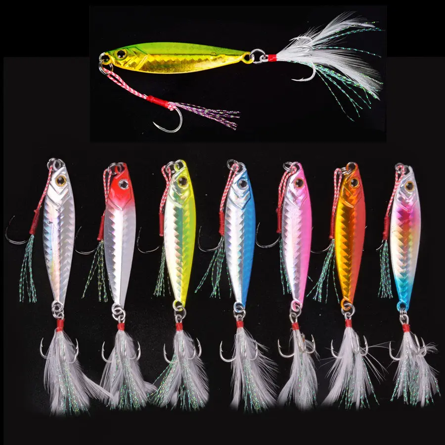 8pcs 7cm 40g Металлическая литая ложка-джиг 7 г, 10 г, 15 г, 20 г, 25 г, 30 г, 40 г, 60 г, приманка для рыбной ловли, свинцовая, морской, бас, искусственная приманка, Снасть - Цвет: 8pcs 7cm 40g