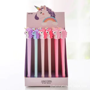 Мульти Цветной гелевая ручка с единорогом 0,5 мм с черными чернилами Канцелярия: ручка с подписью подарок школьные канцелярские принадлежности маркеры