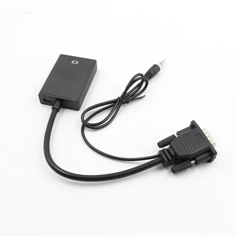 VGA мужчины к совместимому с HDMI Женский адаптер конвертер кабель аудио Выход 1080P