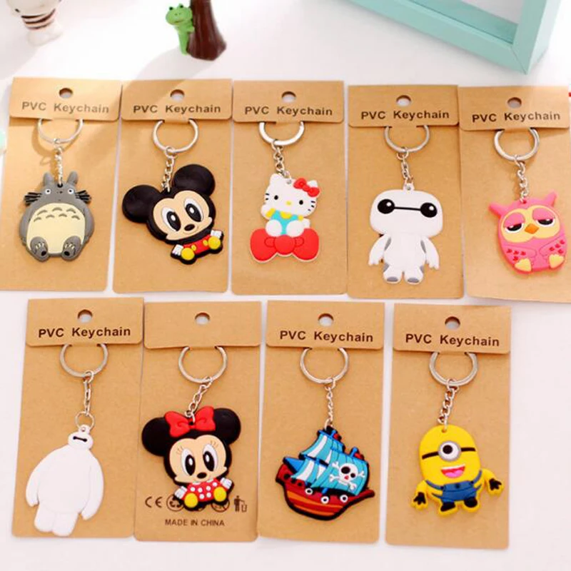Бесплатная доставка смешанный дизайн 5 шт. мультяшный аниме Hello Kitty Миньоны брелки