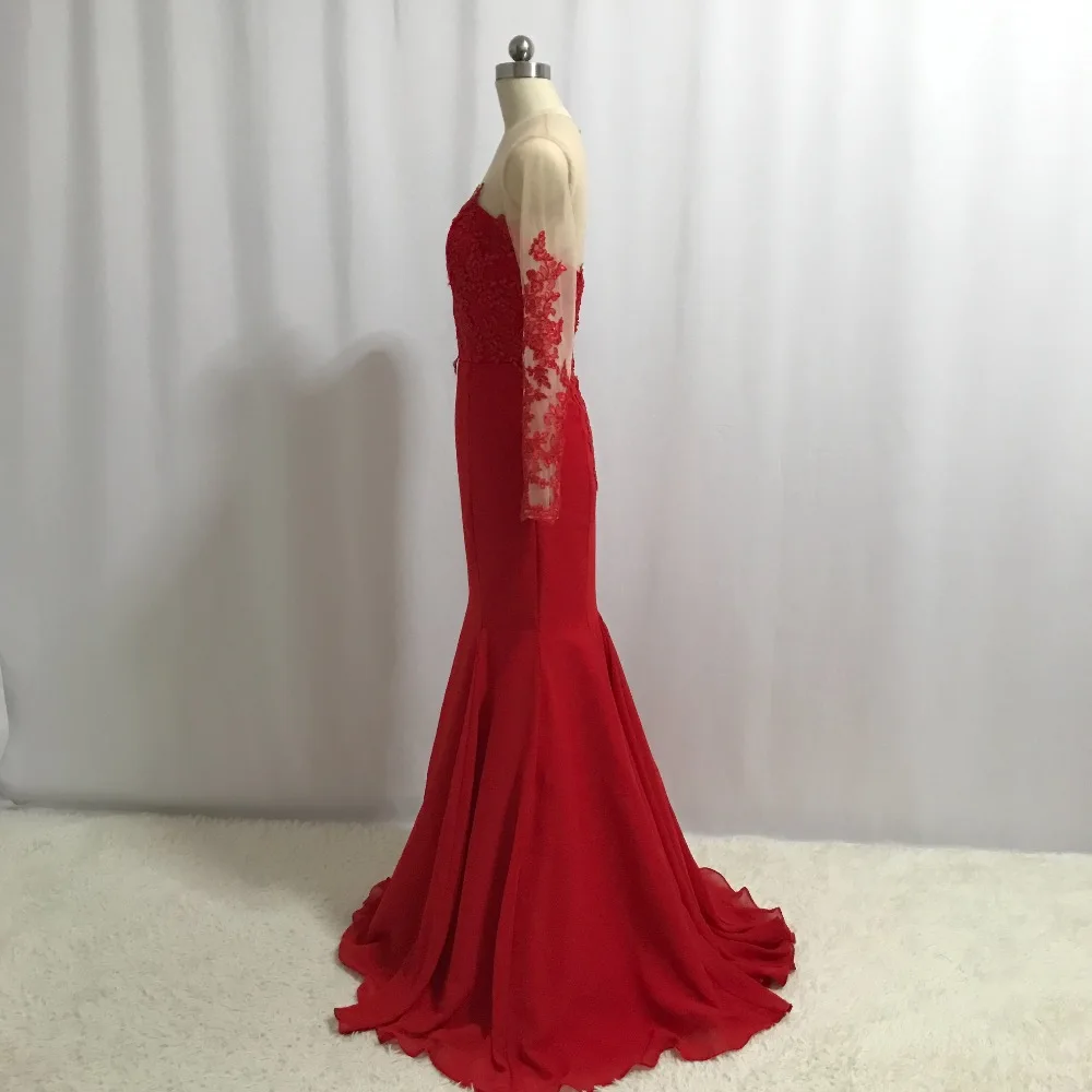 Красное Кружевное платье подружки невесты ILUSY Vestido de festa для свадьбы с длинным