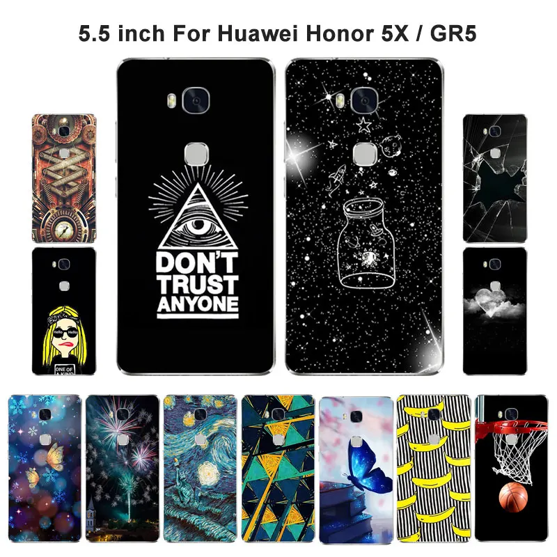 Чехол для Huawei Honor 5X модный прозрачный чехол из ТПУ 5X5 X X5 GR5 силиконовый мягкий с