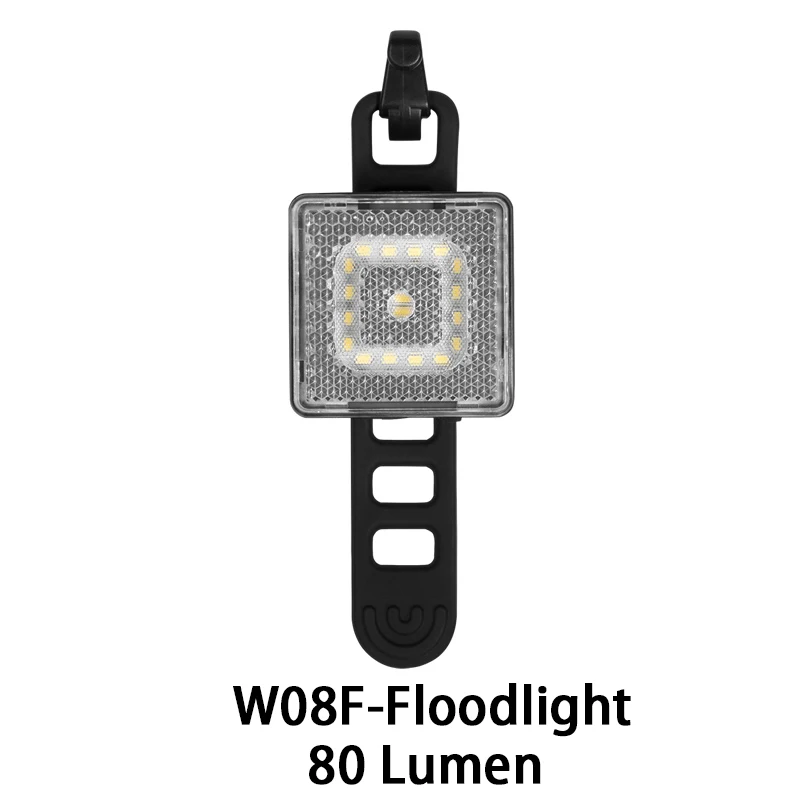 Floodlight Gaciron 80LM умный Предупреждение велосипедный фонарь с зарядкой прожектор/прожектор безопасности велосипеда Верховая езда передняя лампа Водонепроницаемая - Цвет: Floodlight