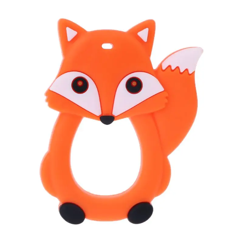 Baby Silicone Gutta-percha Animal Fox Shape Multi-color Molars Cartoon Hand-toothed Teether Soothing Infant Kids Toys