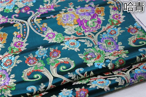 green base CF559 1 ярд 5 цветов китайская Цветочная парча жаккард Cheongsam шелковая парча ткань для женского платья ткань для китайской свадьбы - Цвет: green base