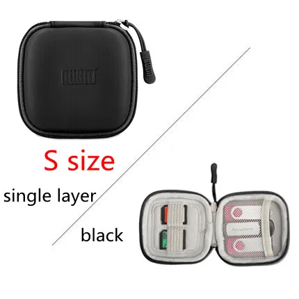 Сумка BUBM для USB U Shield/U Disk/наушники/sd-карты флеш-накопитель палочки чехол для переноски дорожный Органайзер электронная сумка - Цвет: S single layer Black