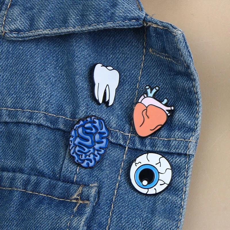 Распродажа 1 шт. женская модная брошь в виде сердца мозга человеческих органов