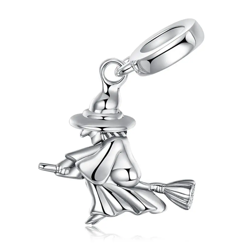JewelryPalace 925 пробы серебро ведьма на метле бисера Шарм Fit Браслеты модные женские туфли DIY шарма шарика для Браслеты