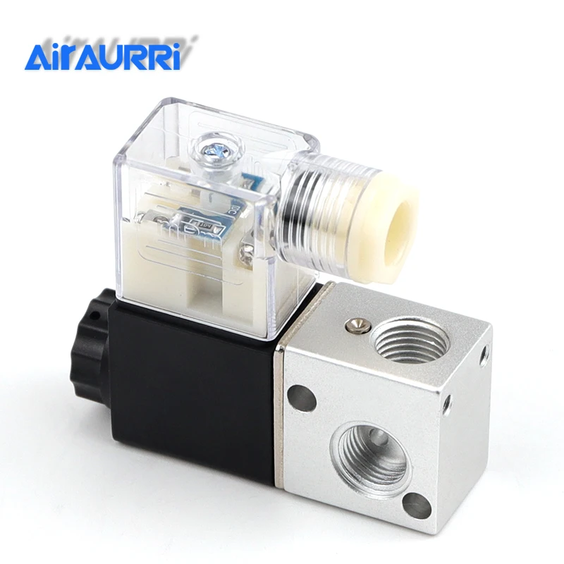

Air 3V1-08 1/4"BSP 3V1-06 1/8"DC12V/24V AC24V/36V/110V/220V/380V 3Way 2Position Pneumatic Electric Solenoid Valve Control 3V1-M5