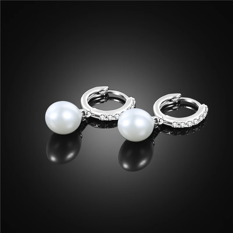 Jewelry Sets Pearl Pendant Necklace silver Color Earrings For Women pendant drop earrings White pearl jewelry 2018 | Украшения и