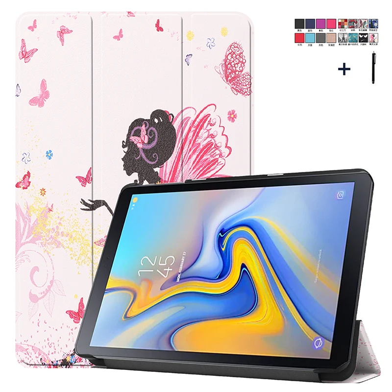 Супер тонкий кожаный флип-чехол с принтом для Samsung Galaxy Tab Advanced 2 10 1 &quotSM-T583 чехол