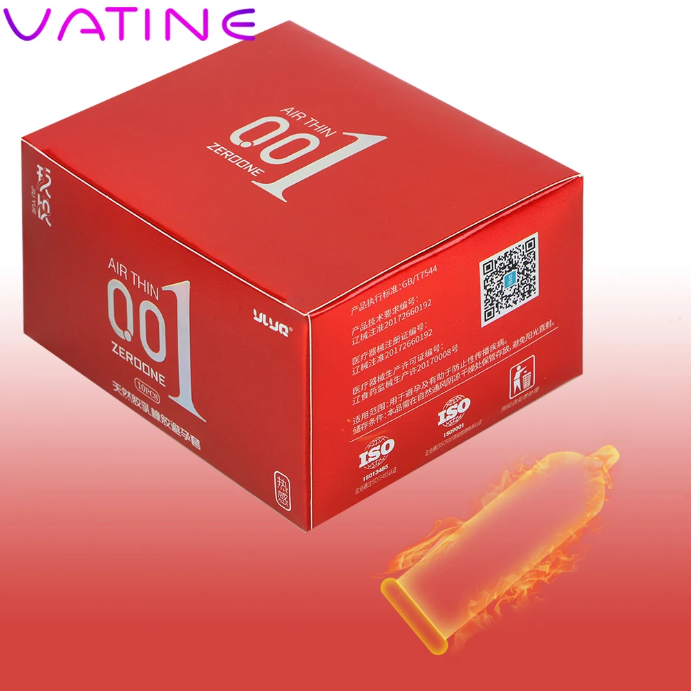 Презервативы с гиалуроновой кислотой VATINE 10 шт./кор. Ice Heat Touch 0 01 ультратонкие секс