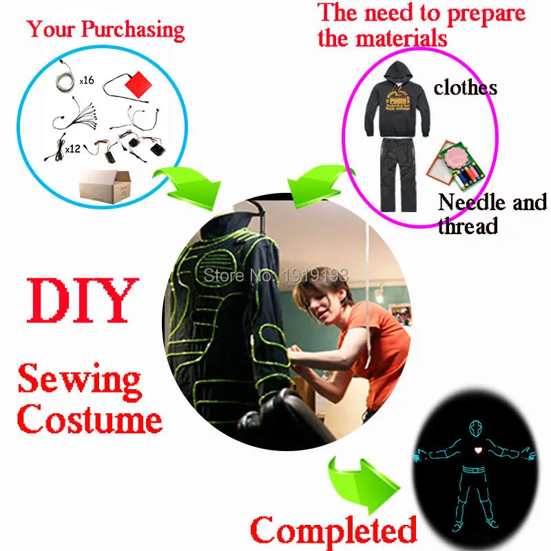 Новая мода Красный сердцебиение мужские светодиодные костюмы EL провода