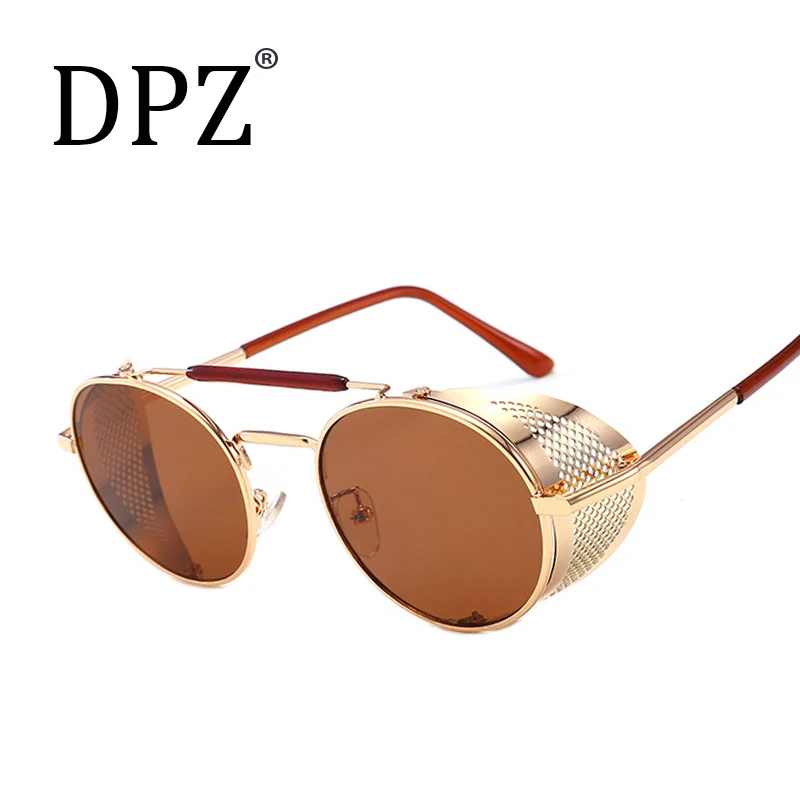 Солнцезащитные очки DPZ в винтажном стиле ретро круглые металлические брендовые