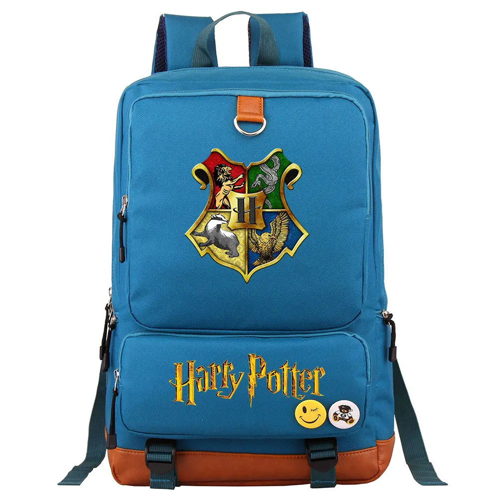Волшебный школьный рюкзак Hogwarts золотой значок Слитерин школьная сумка для