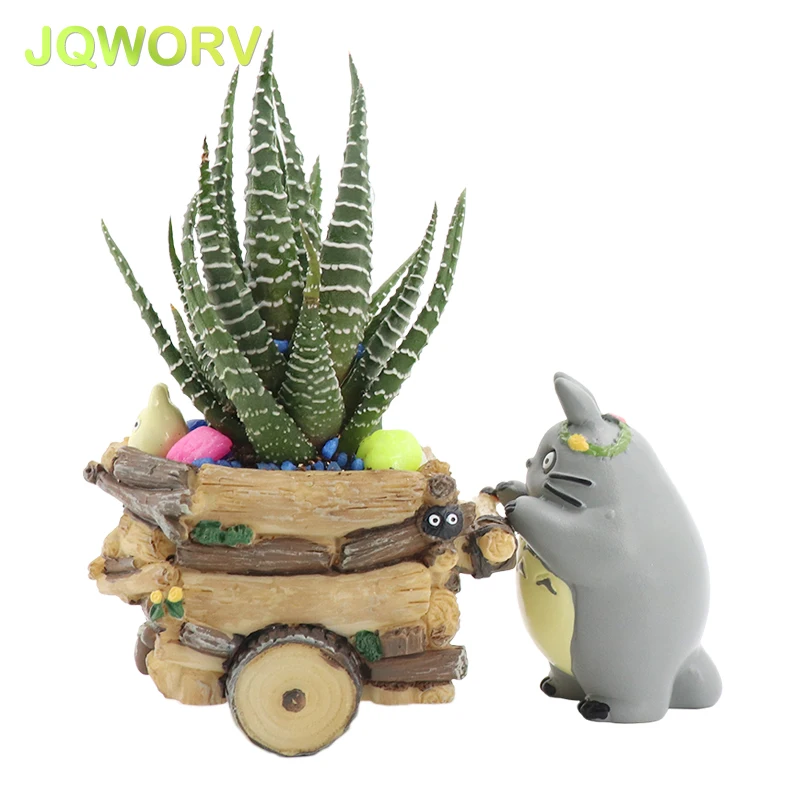 JQWORV современный мультяшный горшок для суккулентов, горшок из смолы, креативные изделия, милый цветочный горшок Тоторо, украшения для дома, ваза, горшки