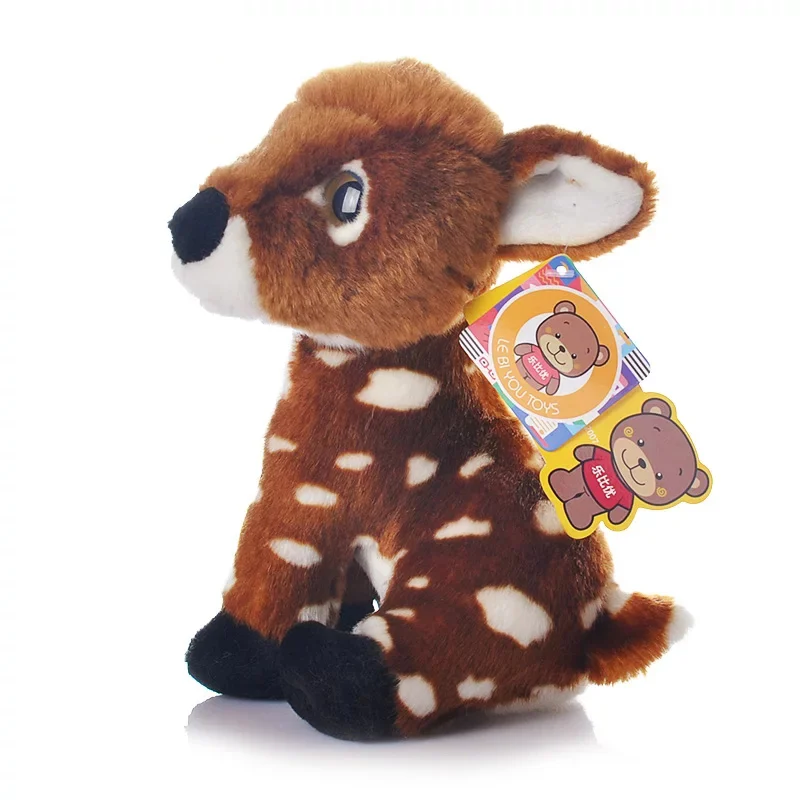 Mini Lifelike Sika Deer Plush Toys Cute Big Eyed Realistic Wild Animal Stuffed Toy Doll Gifts For Kids | Игрушки и хобби
