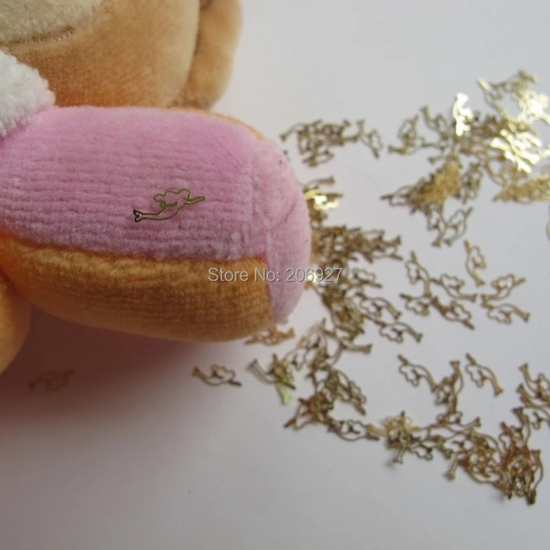 MS128 100 шт. золотые милые металлические Стикеры для дизайна ногтей в стиле русалки