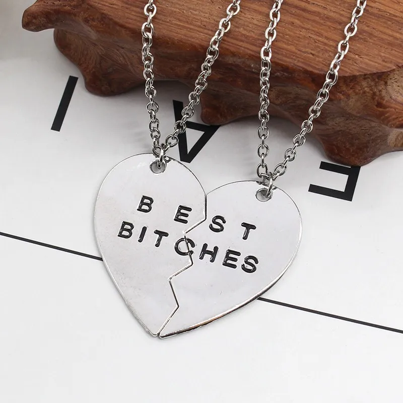Комплект брелков Best Bitches Кулоны из нержавеющей стали ожерелье для женщин золотой
