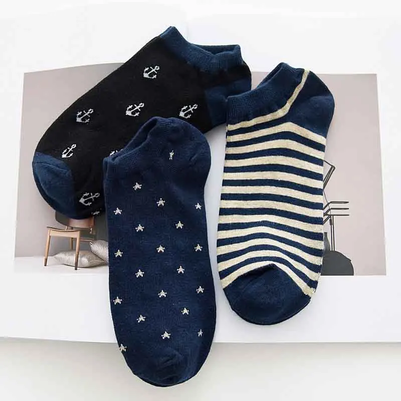 Модные Повседневные Короткие хлопковые носки мужские Нескользящие невидимые