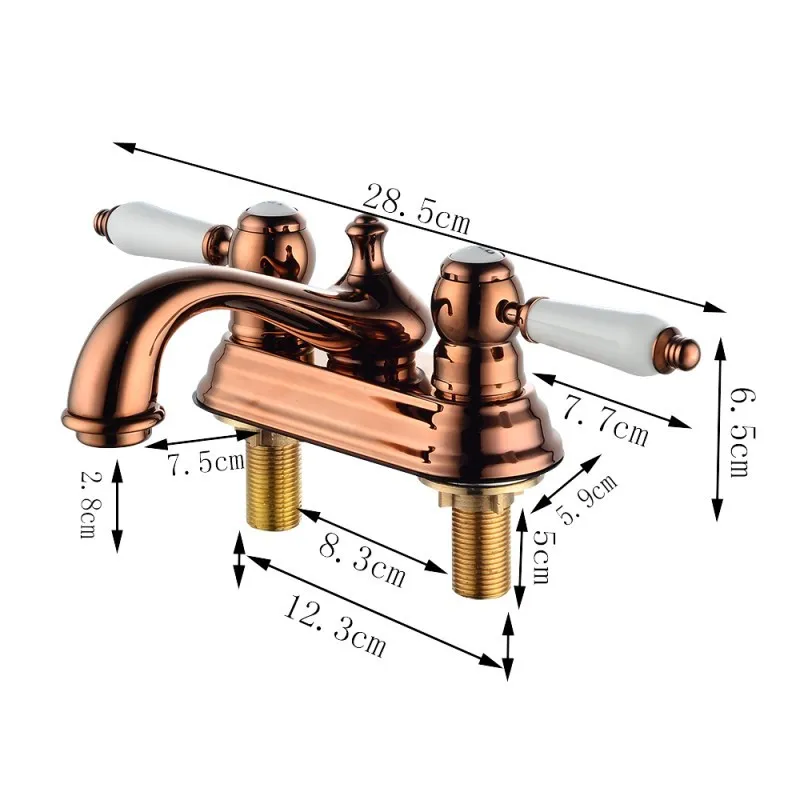 

Bathroom basin brass faucet Black double handle faucet black Tap luxury Basin Mixer Hot And Cold shower room sink Faucet