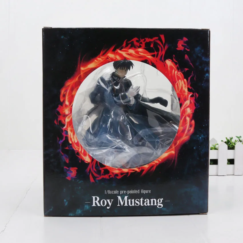 Roy with box Аниме Стальной алхимик Эдвард Элрик и Рой Мустанг японская статуя фигурки Коллекция Модель игрушки 16-22 см - Цвет: Roy with box