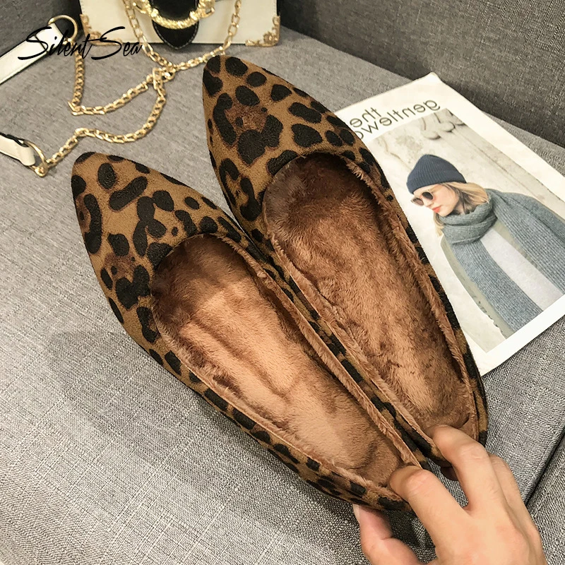 Gersri Sexy Leopard Women Flats Shoes Fashion Shallow All Match Pointy Toe Big Size 33-43 Loafers | Обувь
