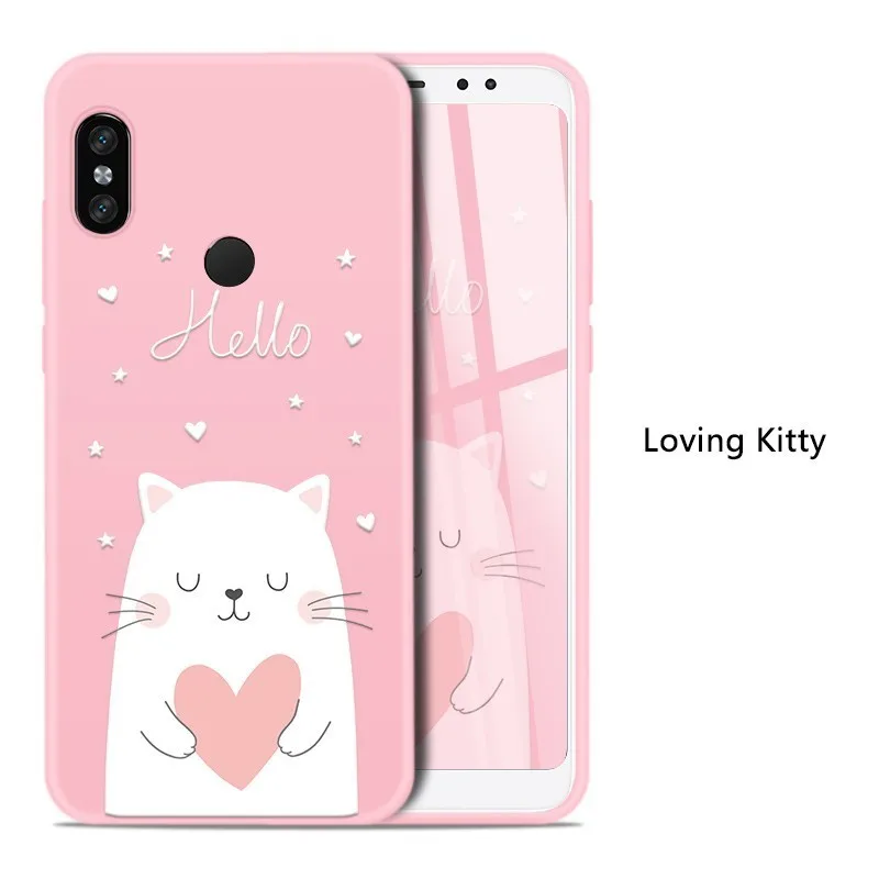 Loving Kitty Милый мультяшный чехол для Xiao mi Red mi Note 5 6 Pro 6A, силиконовый чехол-бампер для Xiaomi mi 8 mi 9 A1 A2 Lite, красный чехол для mi Note 7 - Цвет: Loving Kitty
