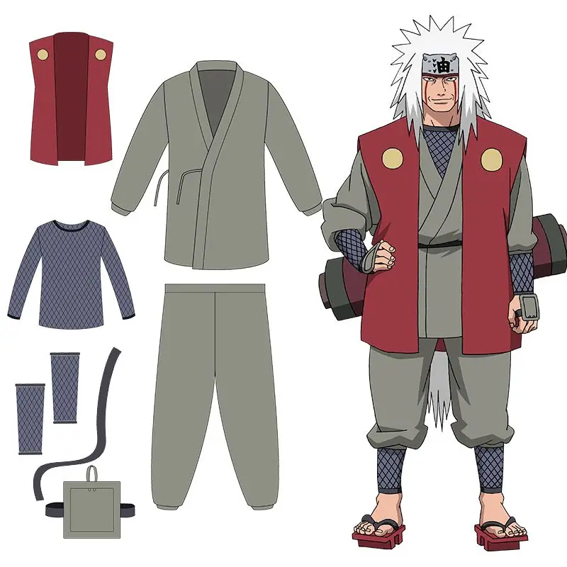 Аниме шиппууден Наруто Косплей гама Sennin Jiraiya костюмы унисекс Необычные Вечерние Униформа полный комплект для Хэллоуина