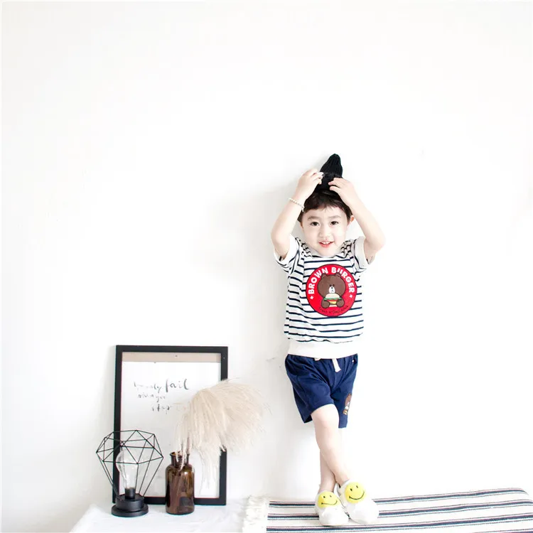 Одежда для маленьких мальчиков новинка 2018 летняя детская одежда комплект с