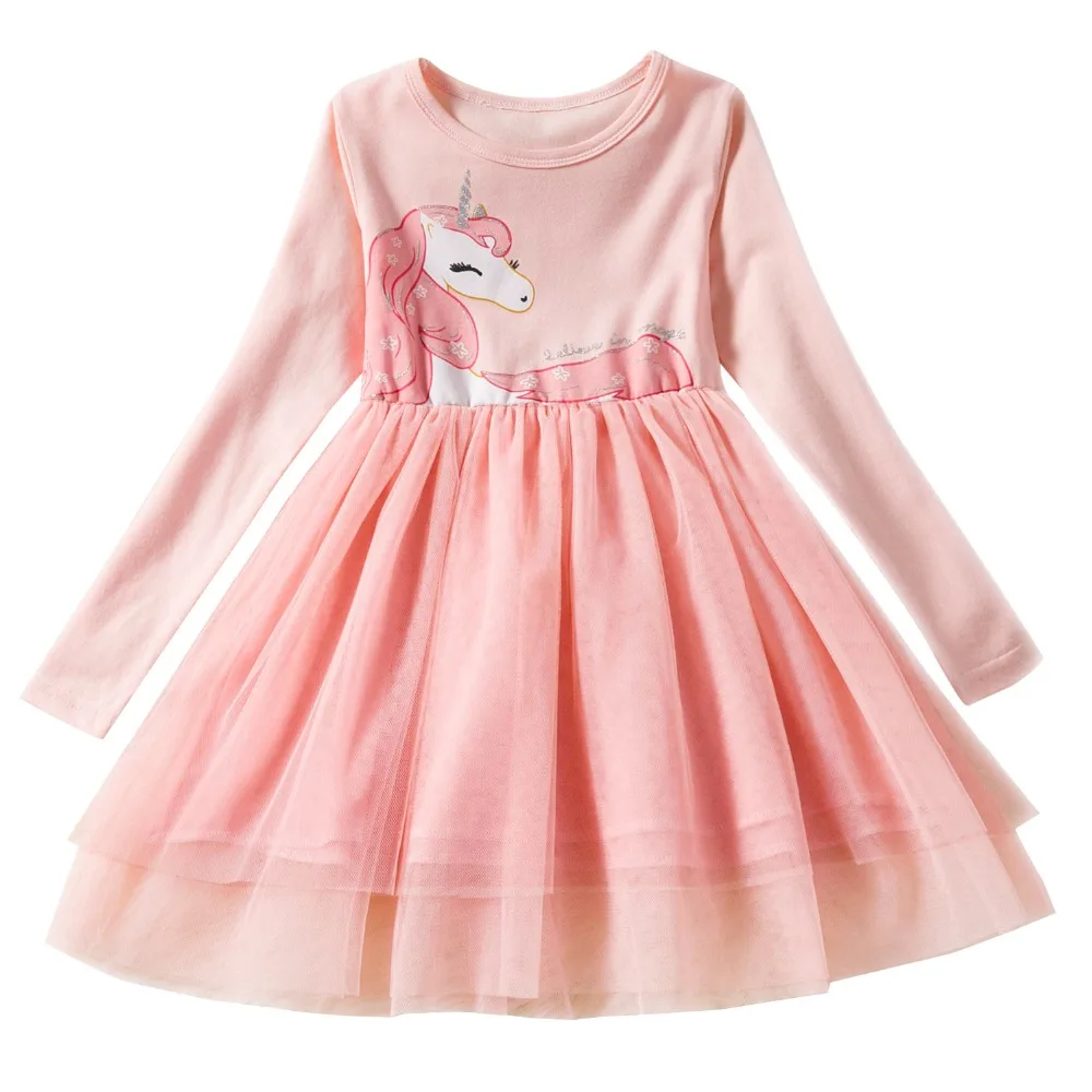 BibiCola fashion 2019 girls autumn dress causal princess wedding dresses for children cartoon cotton vestidos baby | Детская одежда и