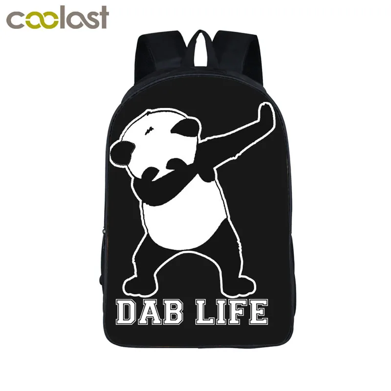 Dab Puppy Шиба ину рюкзак для детей школьные сумки Dab Panda рюкзак для подростков девочек и мальчиков рюкзак для ноутбука сумка для книг - Цвет: 16 panda11