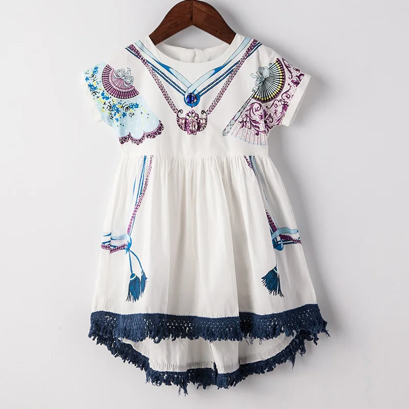 2-16 Years 2018 Girls Summer Dress Kids Preppy Dresses for Toddler Birthday Princess Costume Print | Детская одежда и обувь