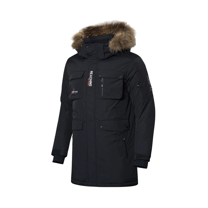 Li-Ning мужская верхняя одежда серия средней длины пальто ATProof умный мех с капюшоном