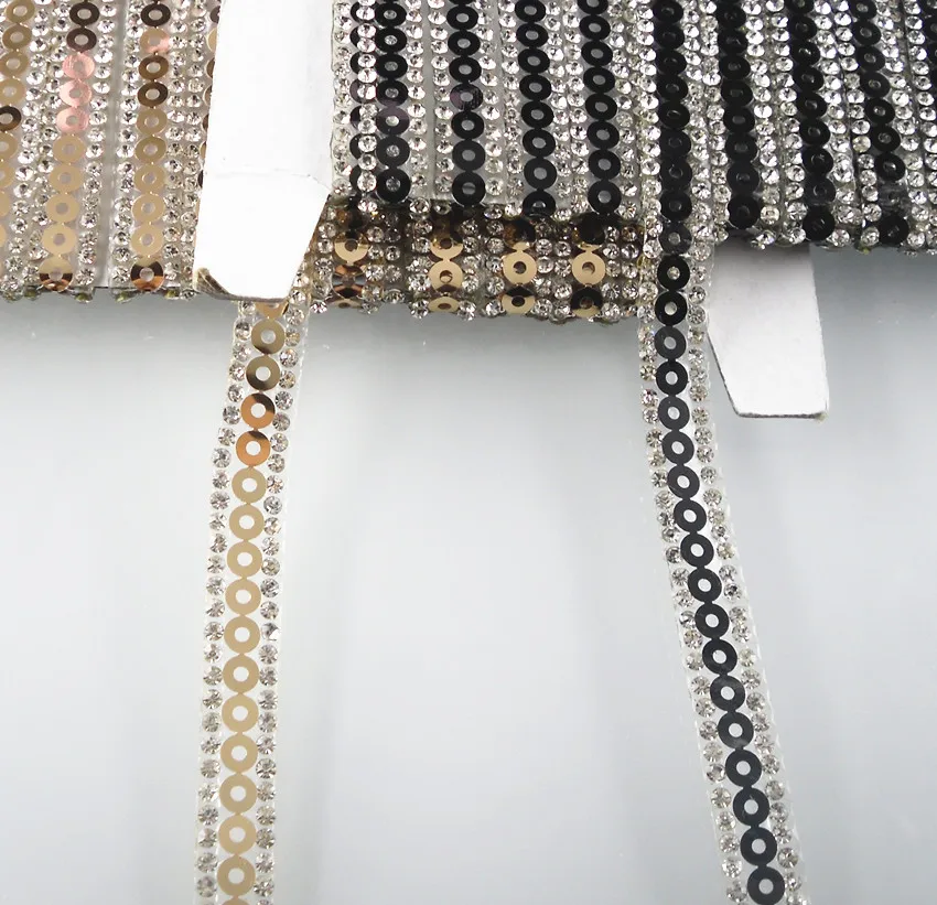 3 ряда горячей фиксации Прозрачная Круглая Стеклянная граненая лента из стразов