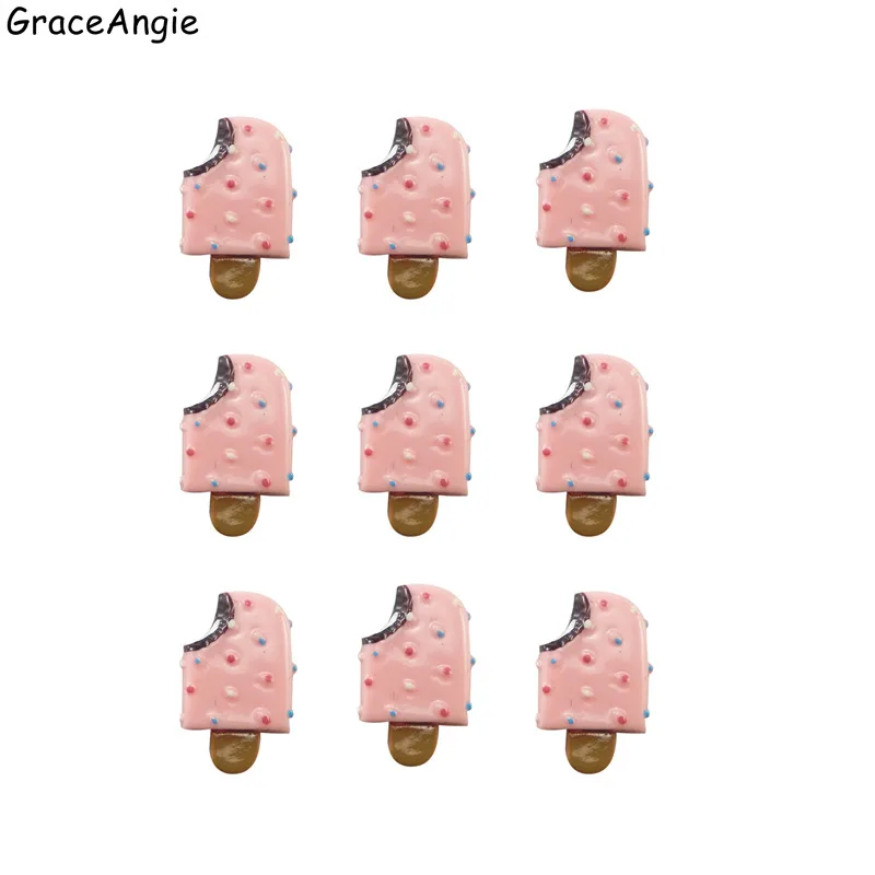 GraceAngie 10PCS Women Favors Charms Bracelet Necklace Pink Ice Cream Silicone DIY Decorations Kids Handmade Jewelry Accessories | Украшения