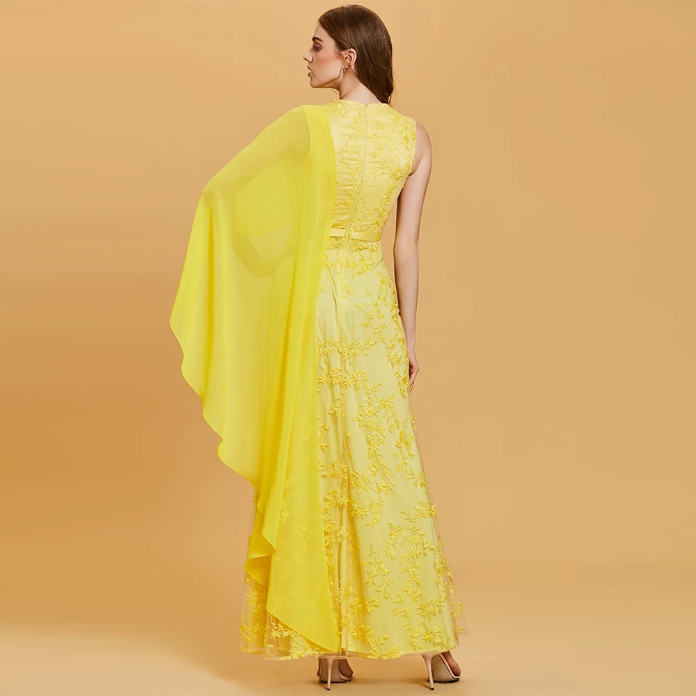 Dressv daffodil длинное недорогое вечернее платье из кружева, с вырезом на шее аппликации оболочка свадебное вечернее платье es