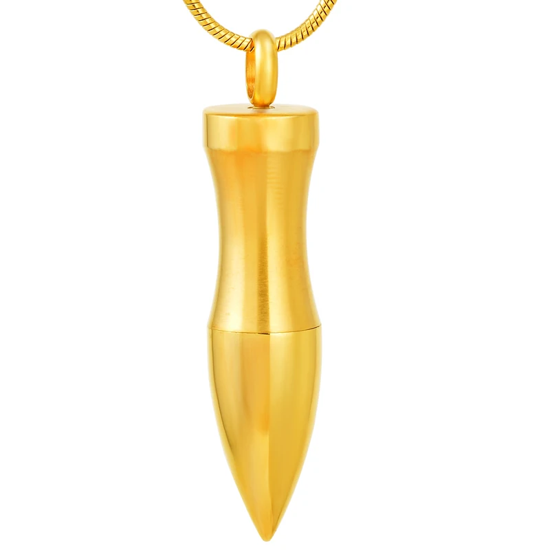 

IJD9515 Stainless Steel Cremation for Mens Womens Memorial Keepsake Bullet Pendant Ashes Urn Necklace