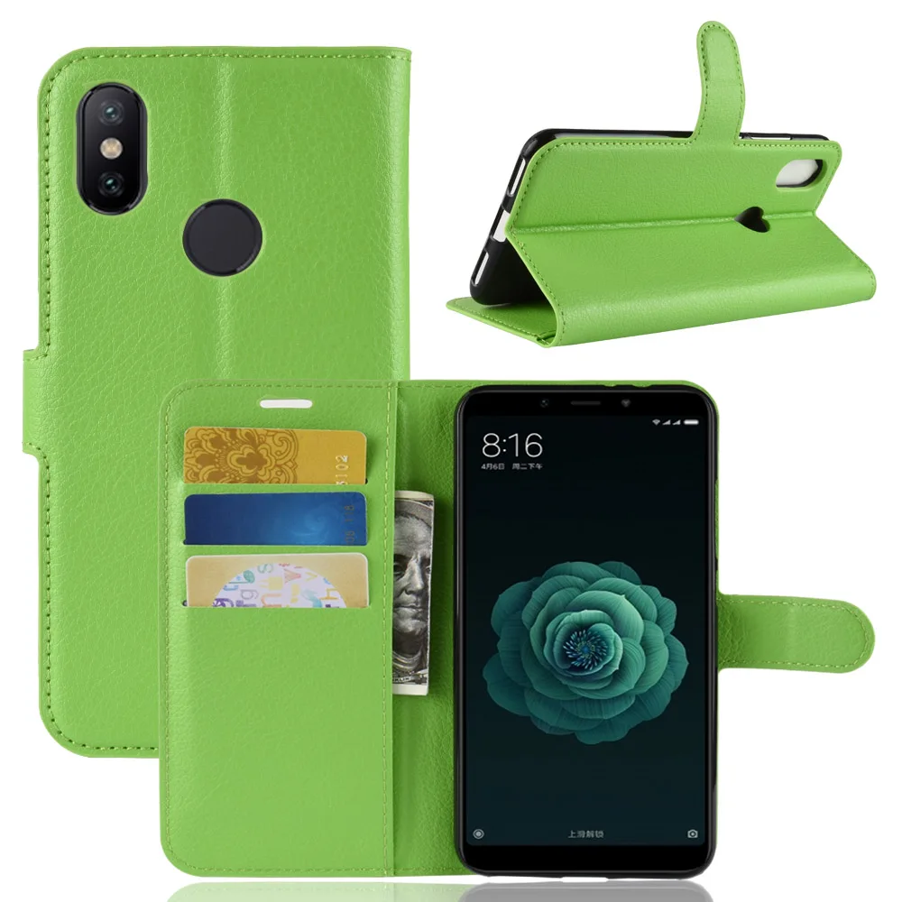 Xiaomi mi A2 Чехол Флип Роскошный кошелек из искусственной кожи ТПУ кремния Kickstand