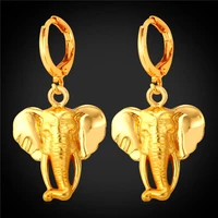 elephant earrings for women vintage jewelry wholesale gold color animal drop earrings e1926