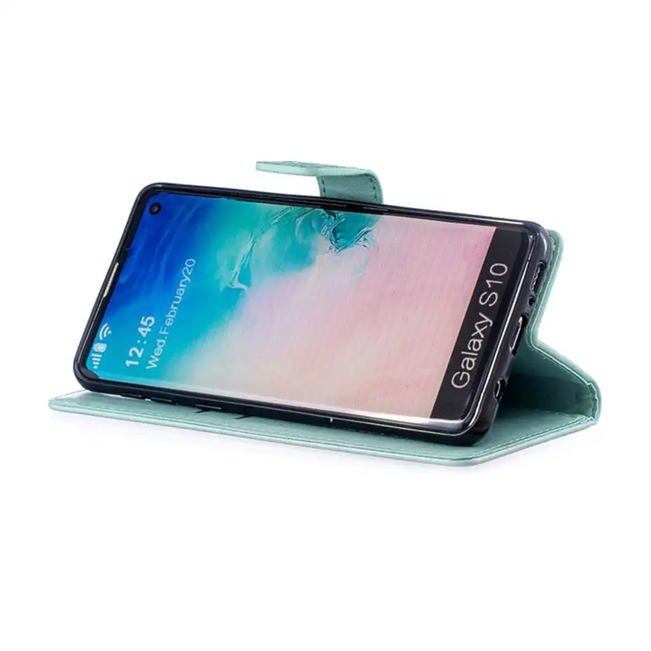 Чехол книжка из искусственной кожи для Samsung galaxy S10 S10e Plus чехлы Galaxy 3D чехол