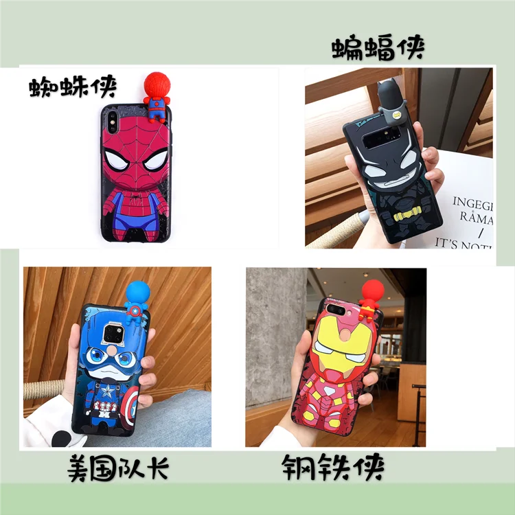 Милый 3D чехол для телефона с героями Мстителей для iphone XS, XR, 4S, 5S, 6, 6 S, 7 P, 8, 8 Plus, задняя крышка с изображением Человека-паука, Железного человека